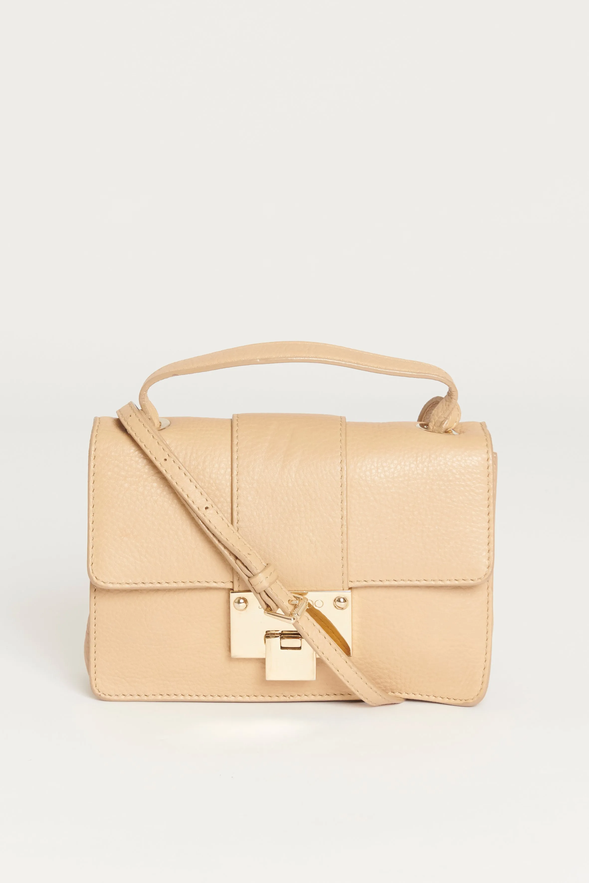 Tan Grained Calfskin Leather Rebel Preowned Crossbody Bag