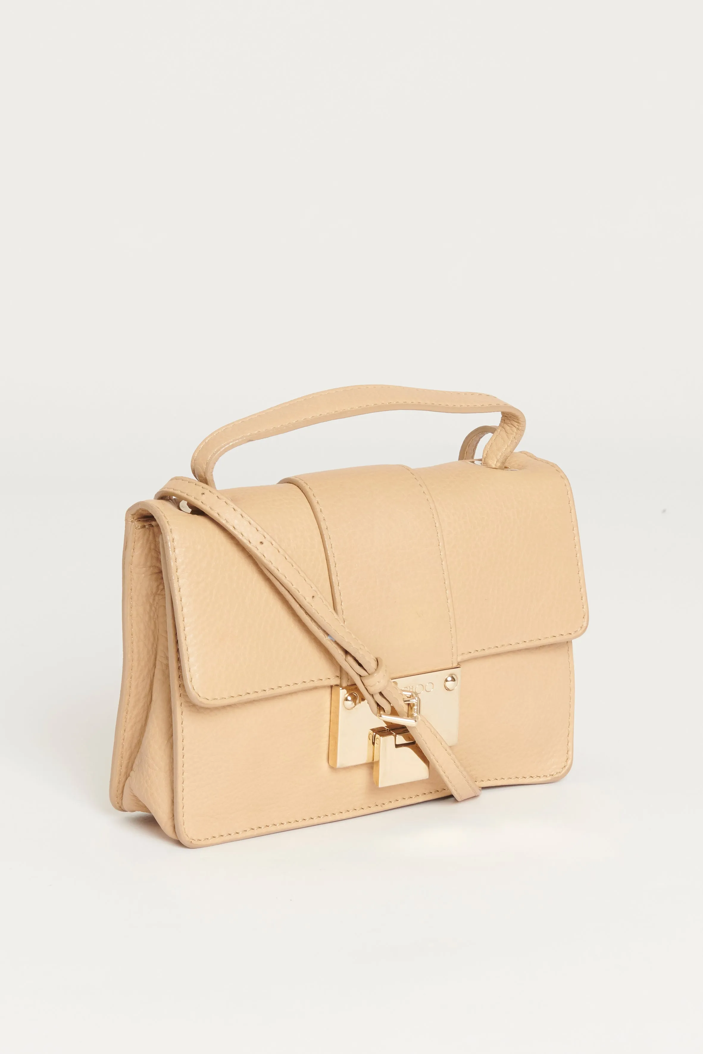 Tan Grained Calfskin Leather Rebel Preowned Crossbody Bag