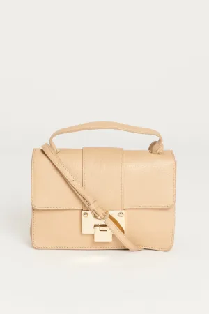 Tan Grained Calfskin Leather Rebel Preowned Crossbody Bag
