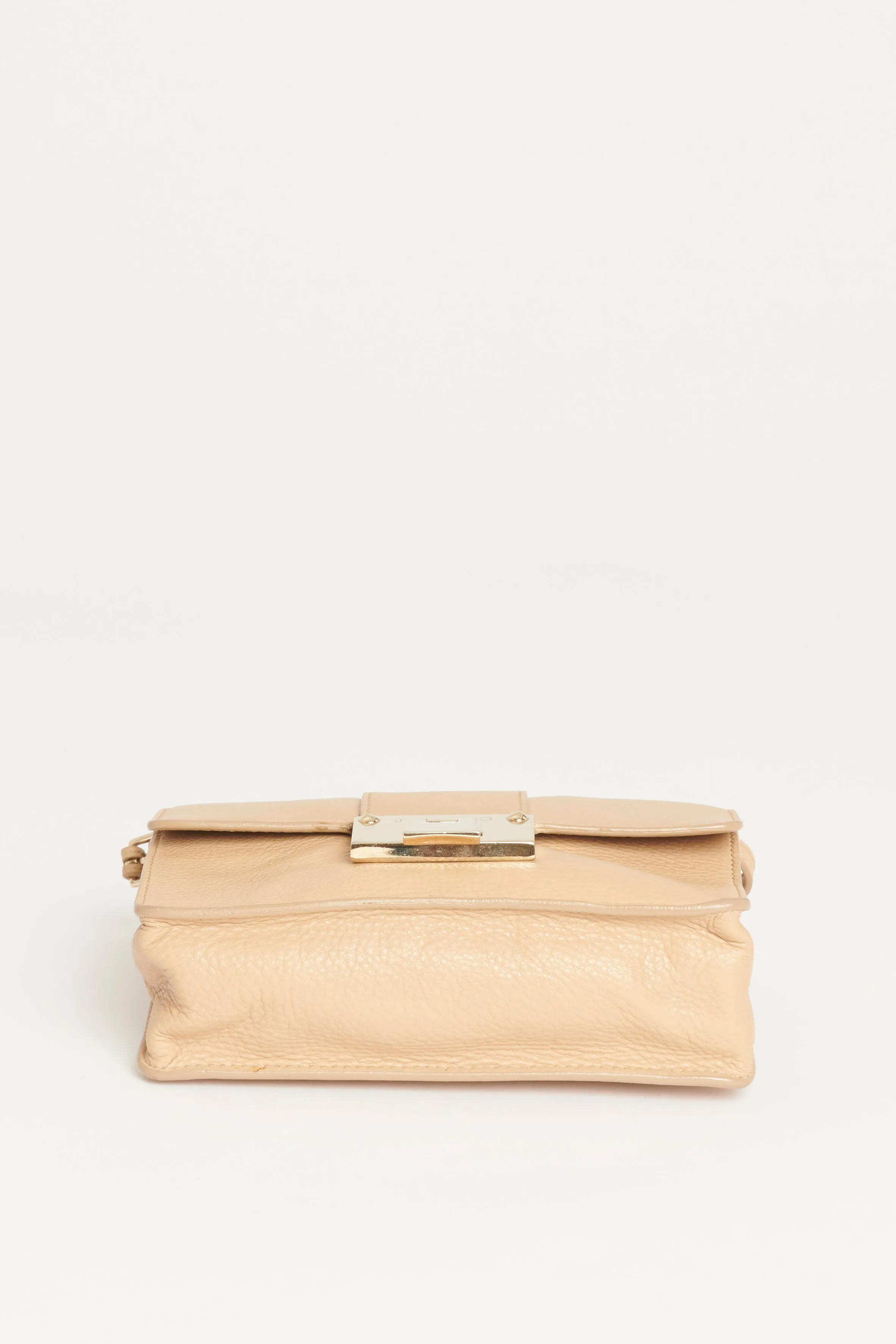 Tan Grained Calfskin Leather Rebel Preowned Crossbody Bag