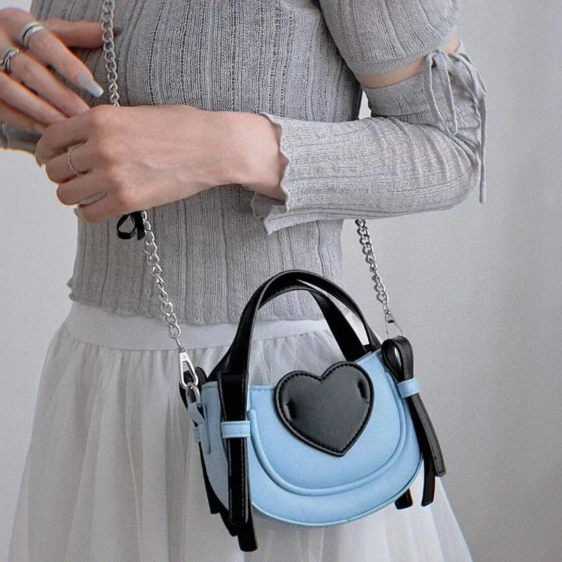 TAVIMART  -  All Match Girls Heart Patchwork Shoulder Bag Casual Elegant Chic Fashion Handbags Women Vintage Y2k Aesthetic Ins Crossbody Bags