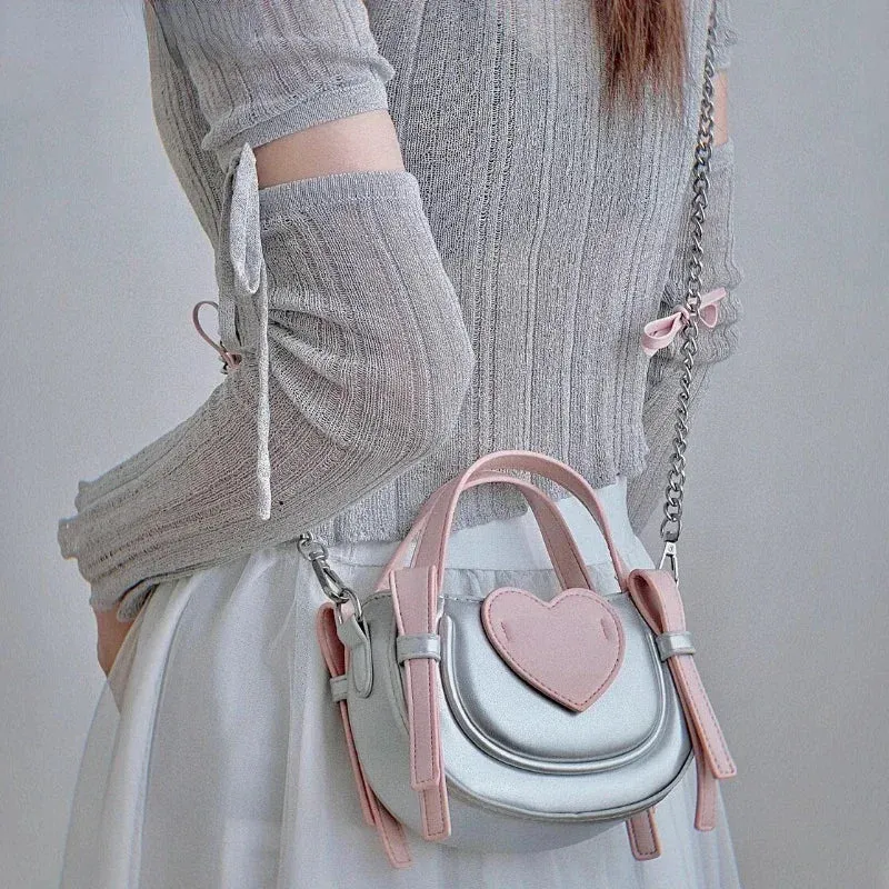 TAVIMART  -  All Match Girls Heart Patchwork Shoulder Bag Casual Elegant Chic Fashion Handbags Women Vintage Y2k Aesthetic Ins Crossbody Bags
