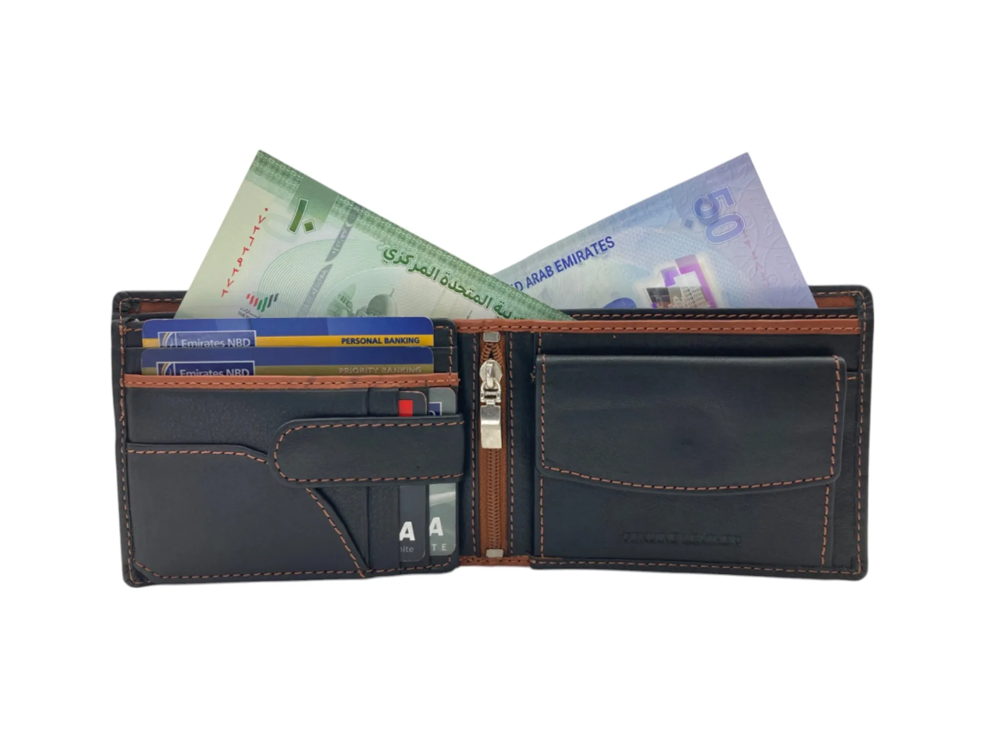Top Grain Napa Leather Card & Coin Billfold Wallet # 2012B