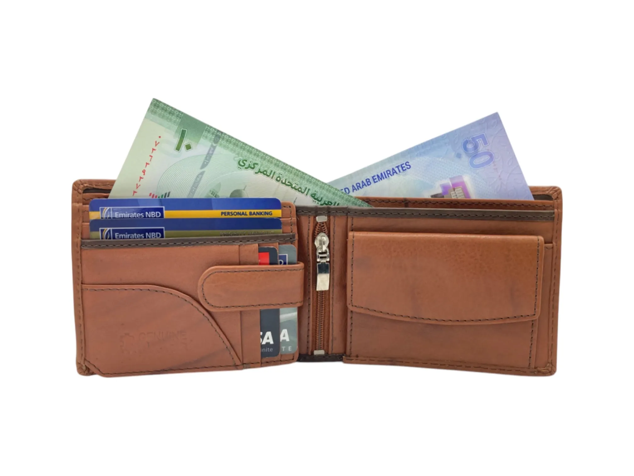 Top Grain Napa Leather Card & Coin Billfold Wallet # 2012B