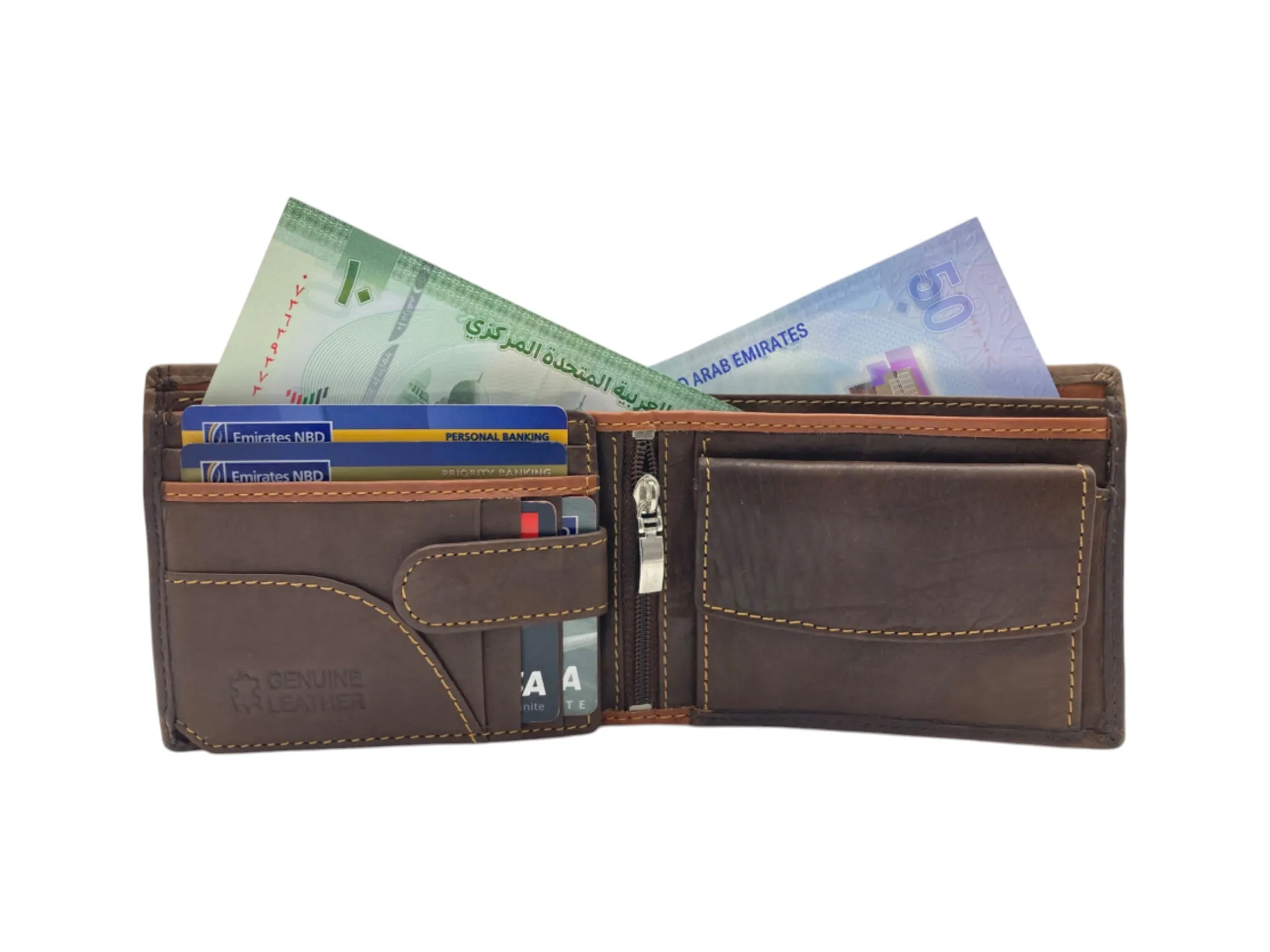 Top Grain Napa Leather Card & Coin Billfold Wallet # 2012B