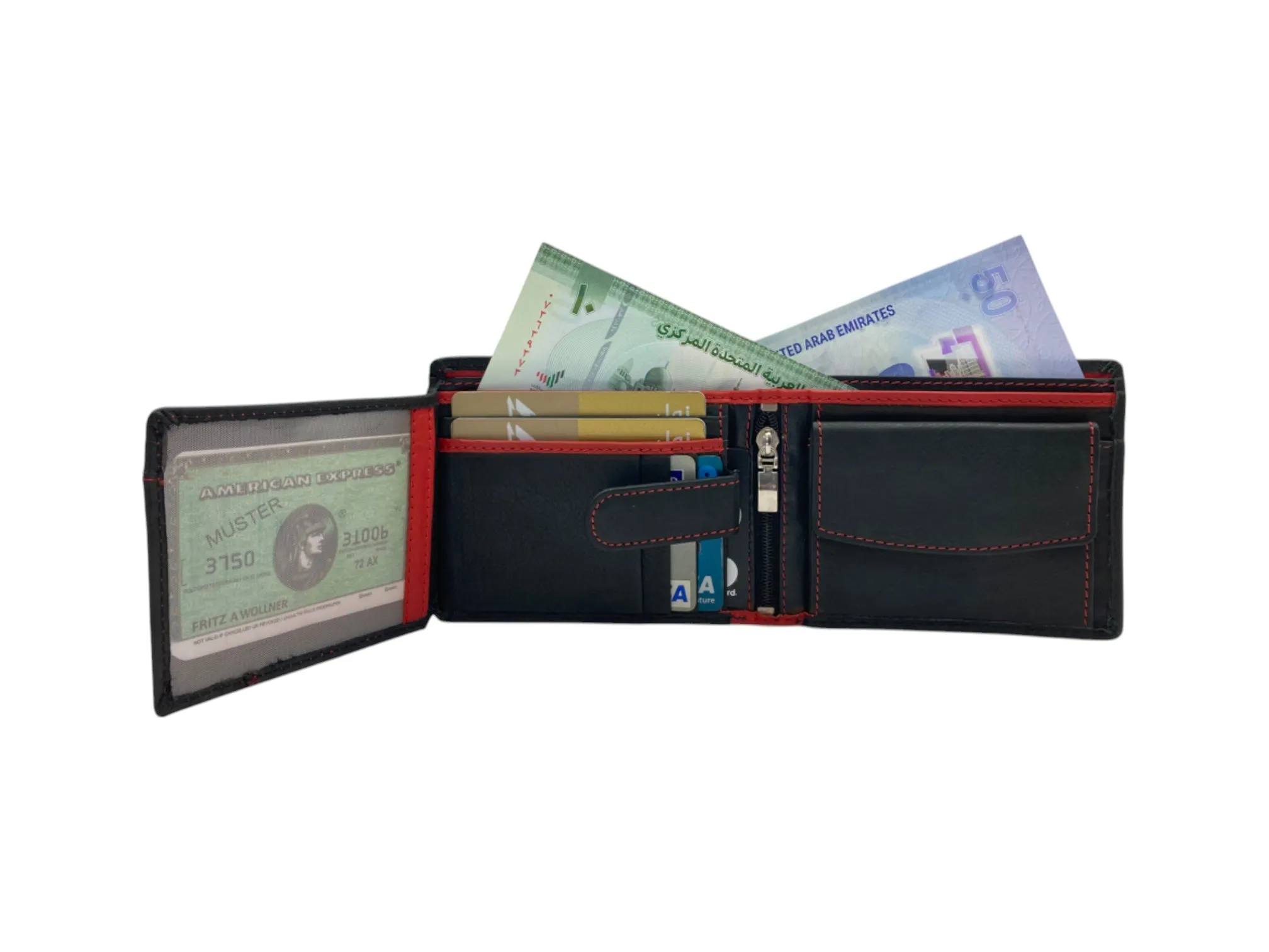 Top Grain Napa Leather Card & Coin Billfold Wallet # 2012B
