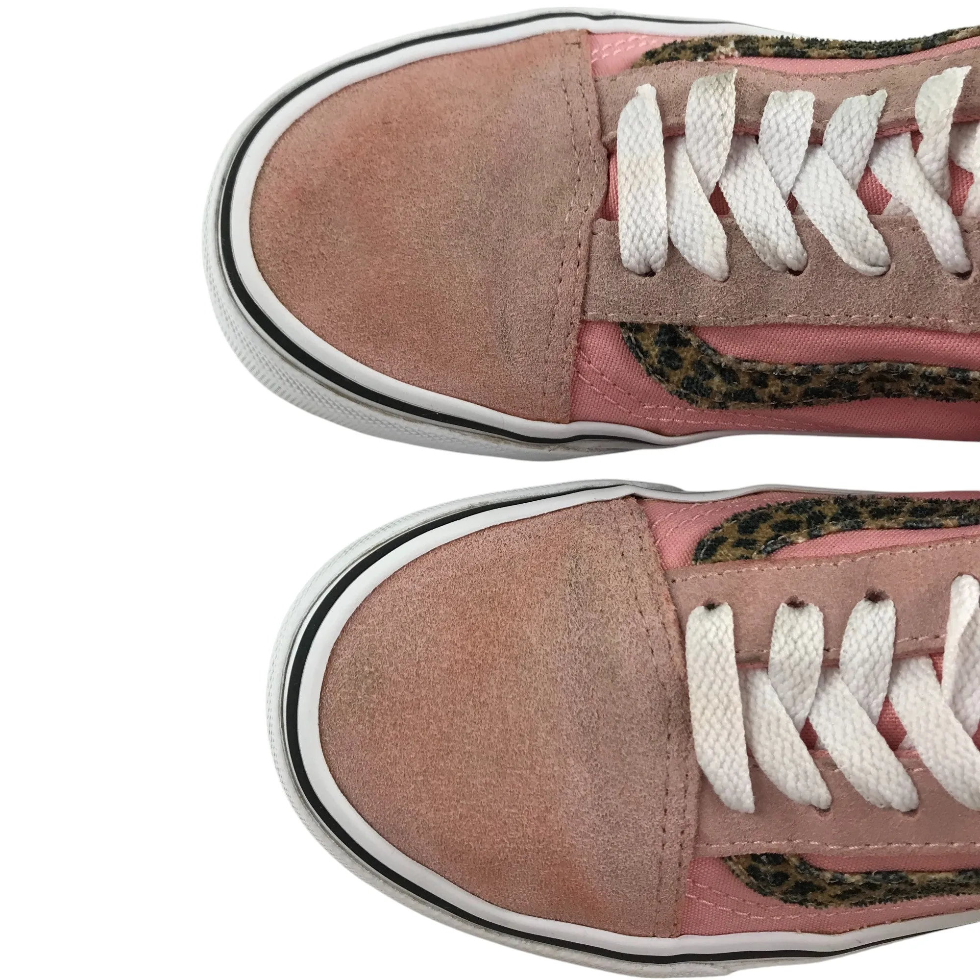 Vans Trainers Shoe Size 3 Pink with Vans Feature Animal Print and White Outer Sole