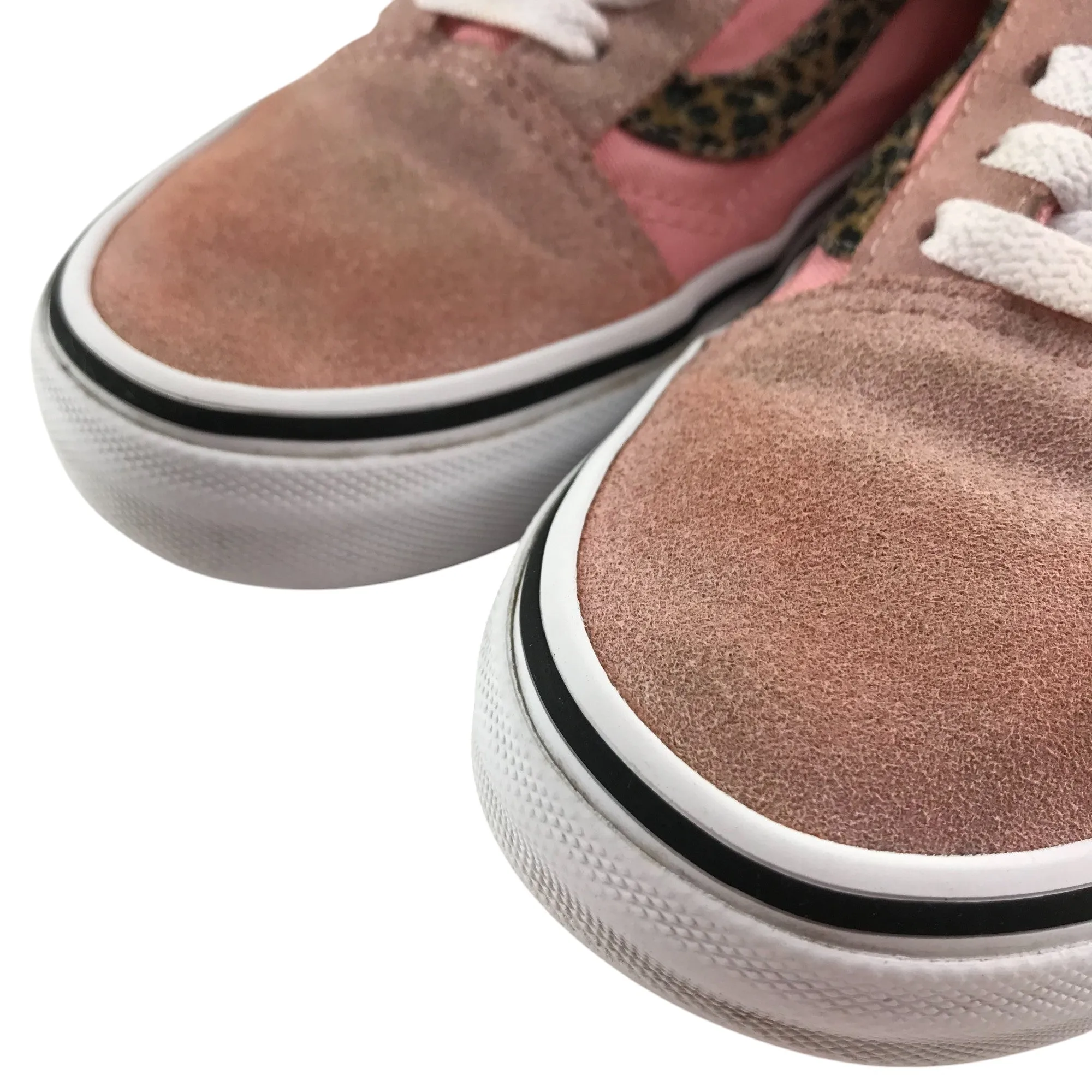 Vans Trainers Shoe Size 3 Pink with Vans Feature Animal Print and White Outer Sole