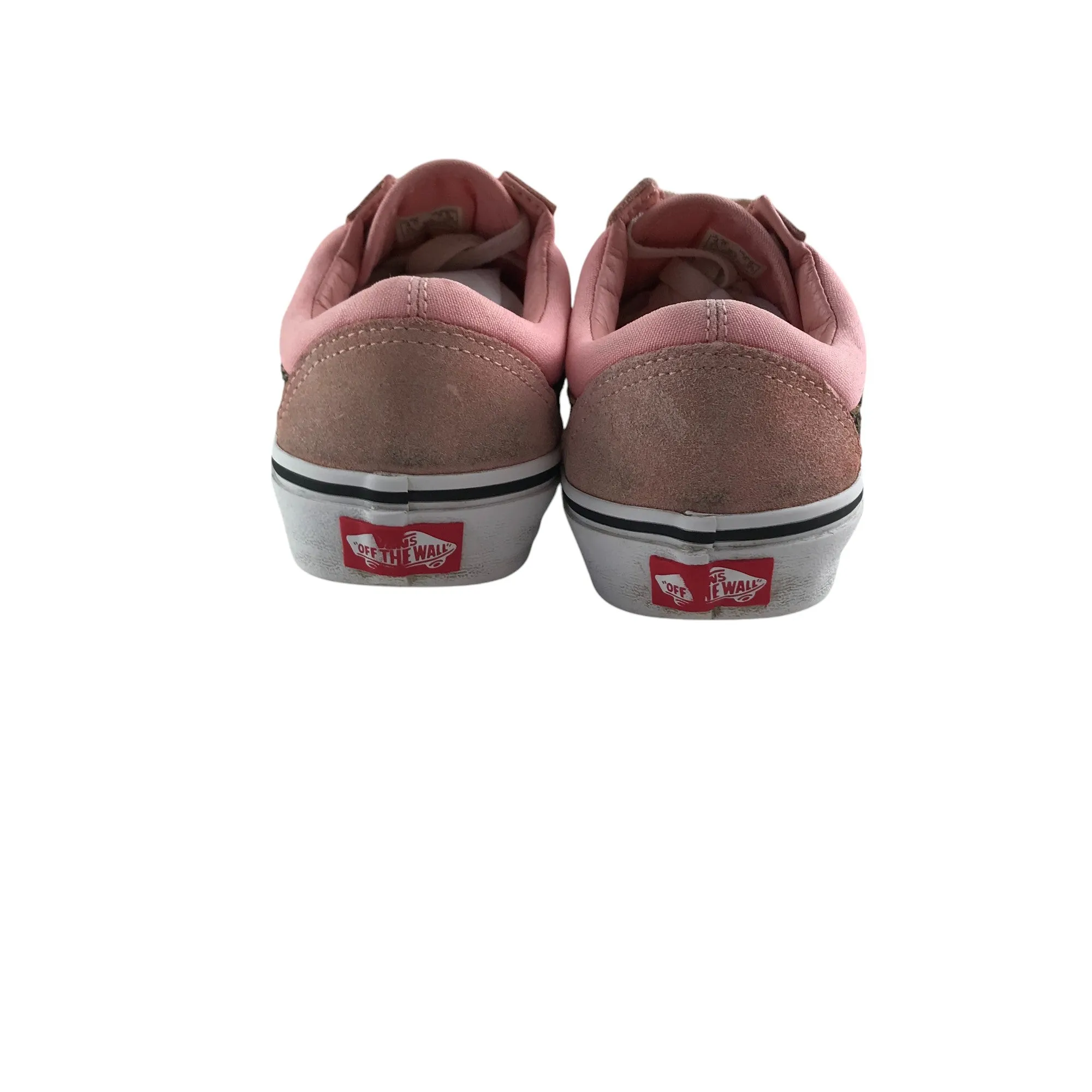 Vans Trainers Shoe Size 3 Pink with Vans Feature Animal Print and White Outer Sole