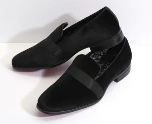 Velvet Slip On Tuxedo Shoe with Satin Band