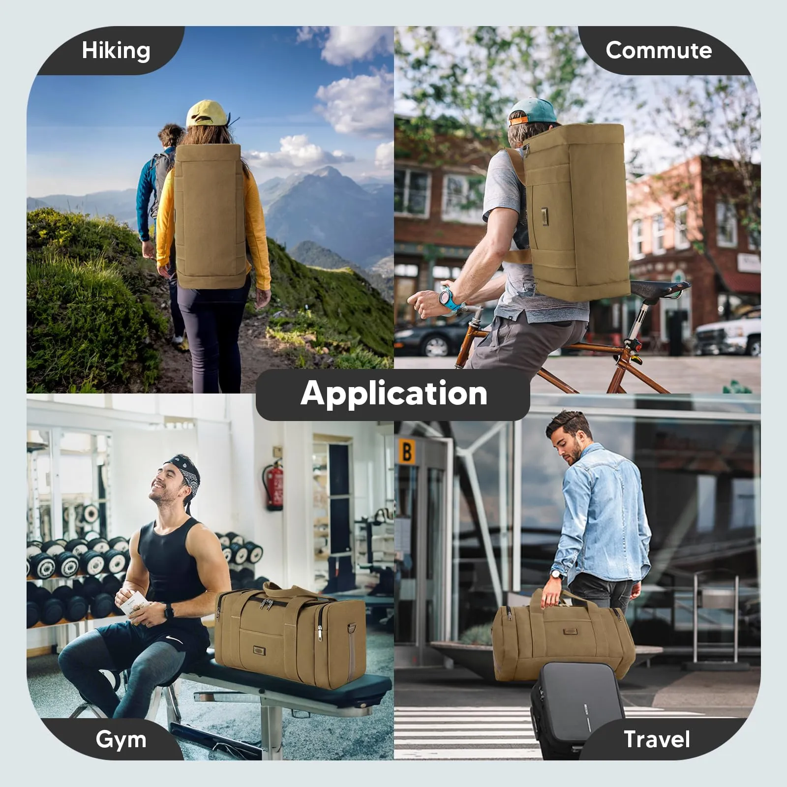 Vintage canvas duffle travel bag