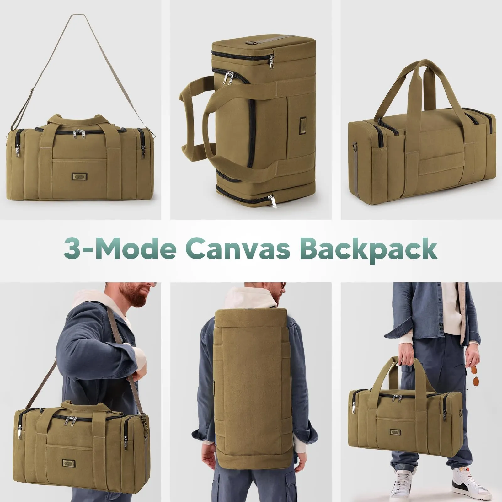 Vintage canvas duffle travel bag