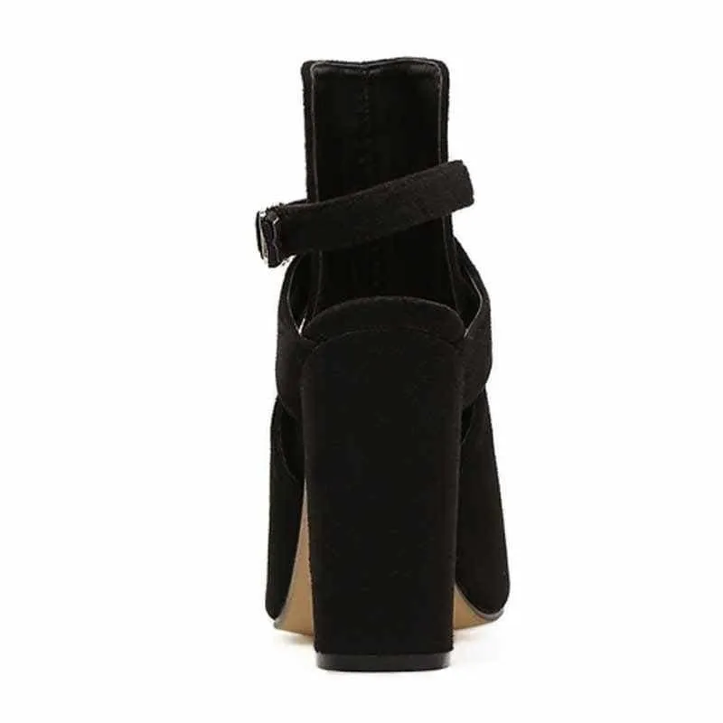 Women  Gladiator High Heels Strap Pumps Buckle Strap Pumps