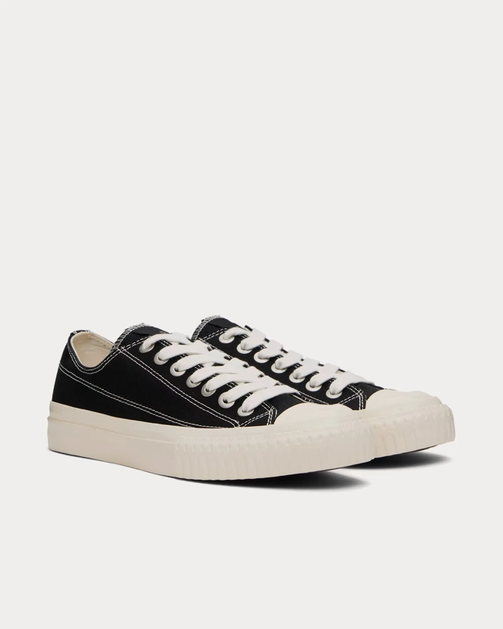 Y's Canvas Black Low Top Sneakers
