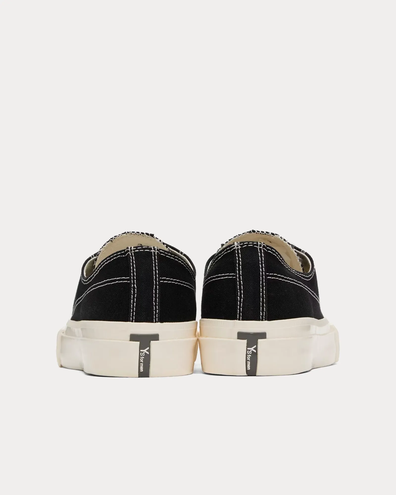 Y's Canvas Black Low Top Sneakers