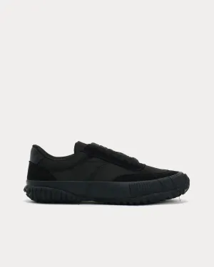 Y's Ox Rough Stitch Black Low Top Sneakers