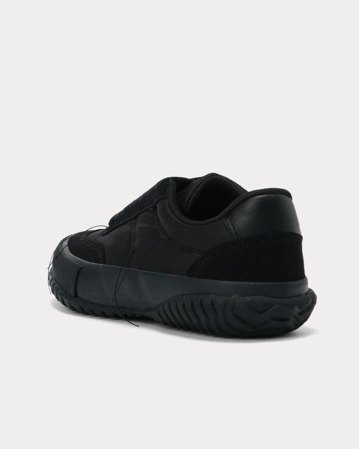 Y's Ox Rough Stitch Black Low Top Sneakers